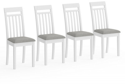 Четыре стула Мебель--24 Гольф-11 разборных, цвет белый, обивка ткань велюр серый 63, ШхГхВ 40х40х100 см., от пола до верха сиденья 47 см.