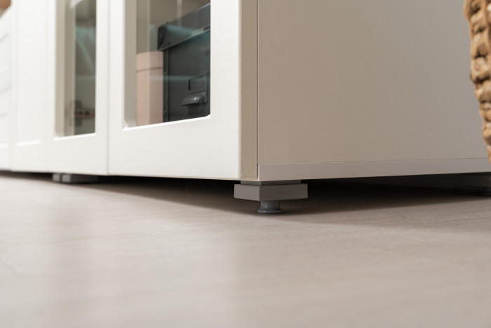 Остин 16.394.02 Шкаф-витрина, белый шагрень/дуб крафт золотой