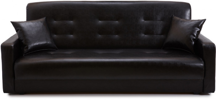 Диван-кровать Аккорд 120х190, книжка, экокожа, цвет черный