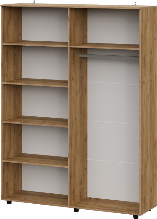 Шкаф четырехстворчатый Байкал, Дуб Золотой, Белый матовый