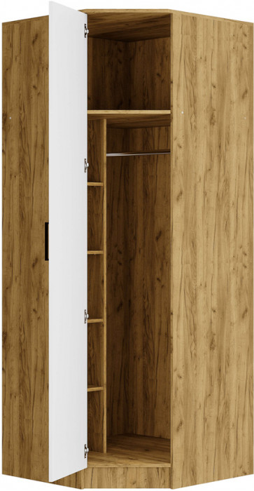 Шкаф угловой "Евро" ШКУ-01 крафт/белый