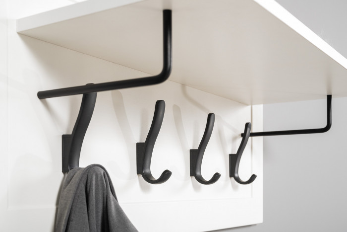 Остин Прихожая 43, цвет белый шагрень/дуб крафт золотой, ШхГхВ 200х54,3х229,6 см., универсальная сборка