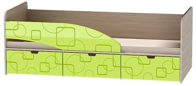 Детская кровать Бриз-3 80х190, квадрат (Ирис/Белый/левый)