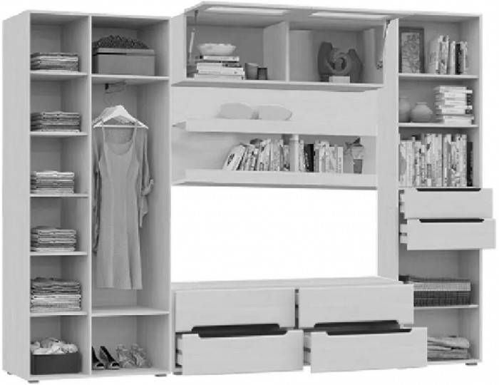 Гостиная Эколь вариант №1 (Сандал светлый)