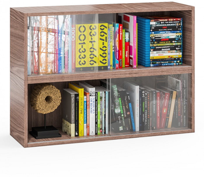 Две полки книжных С-МД-КН01, ясень шимо тёмный