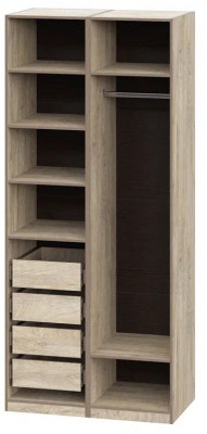 Шкаф без фасадов Этна 1 м. Комплект 3