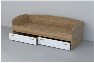 Кровать 0,8 арт.016 (Бетон Светлый/Камень Темный)