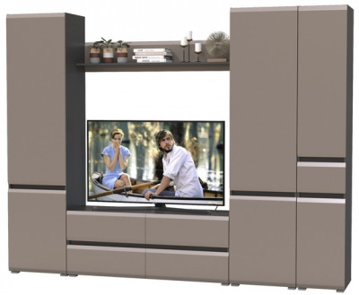 Сидней Комплектация № 057, корпус: антрацит/фасады: МДФ веллюто капучино