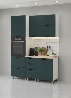 МК Аленушка 1,6м ПД 2 Лаванда Изумруд,скоба черный,сонома