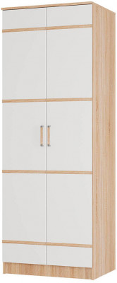 &quot;Сакура&quot; шкаф пл.бельев. 2-х ств.(800х2216х610) дуб сонома/белый