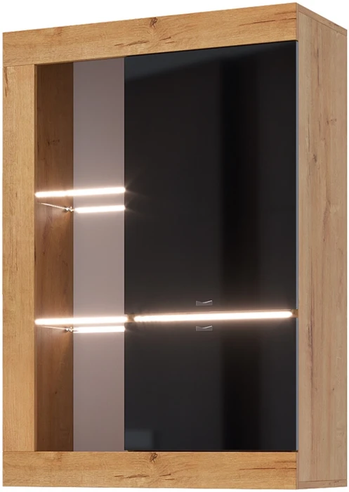 Прага Модульная Гостиная, вариант №5, Дуб Вотан/Черный глянец