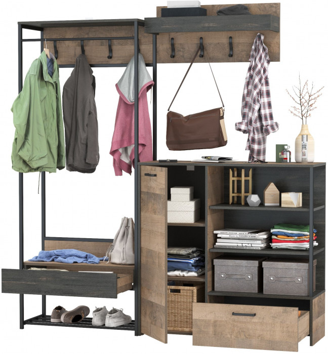 Трувор Прихожая 217, дуб гранж песочный/интра