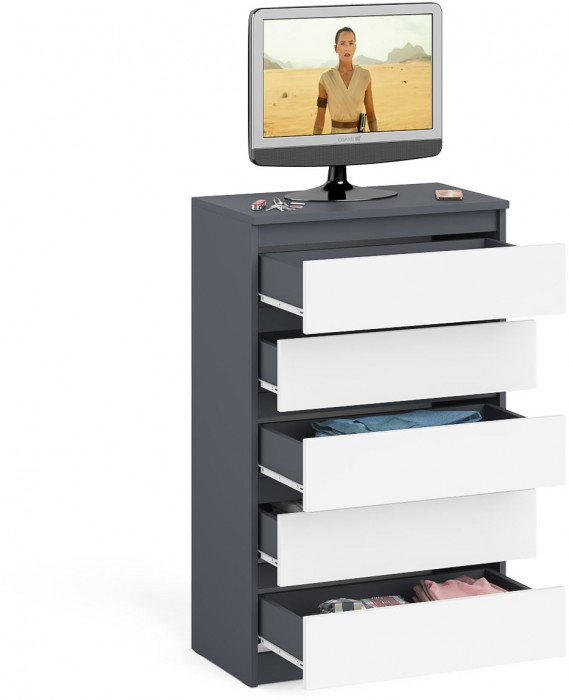 Мори Комод МК700.5, графит/белый