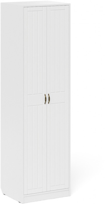 Прихожая П-6 Компоновка № 16, белая шагрень/фасады МДФ белое дерево фрезеровка прованс