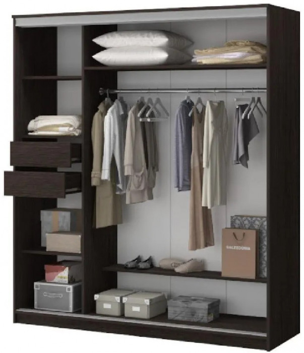 Шкаф-купе Альянс 2000 (Венге / дуб беленый)