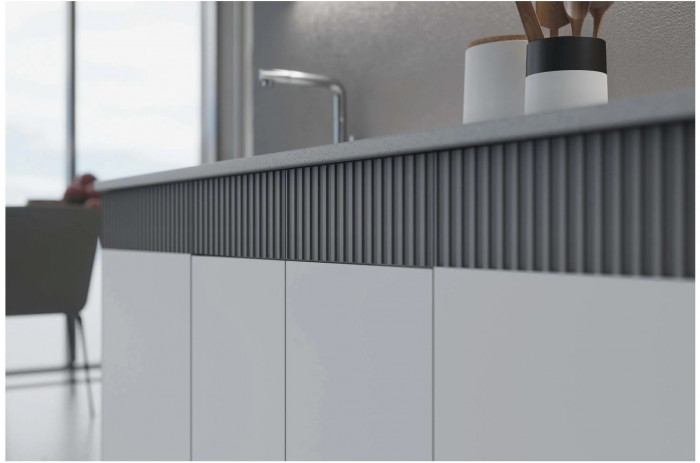 Кухня МДФ Оливия 2000 (Шарли Мокко/Шарли Пинк, Белый)