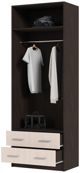 ГАРМОНИЯ ШК 603 М шкаф 2х створчатый (0,8х2,2х0,5) венге/белфорт