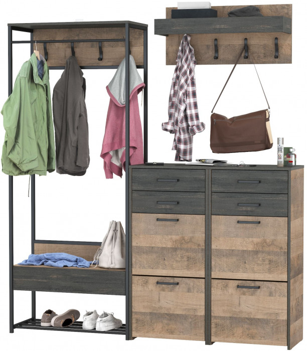 Трувор Прихожая 222, дуб гранж песочный/интра