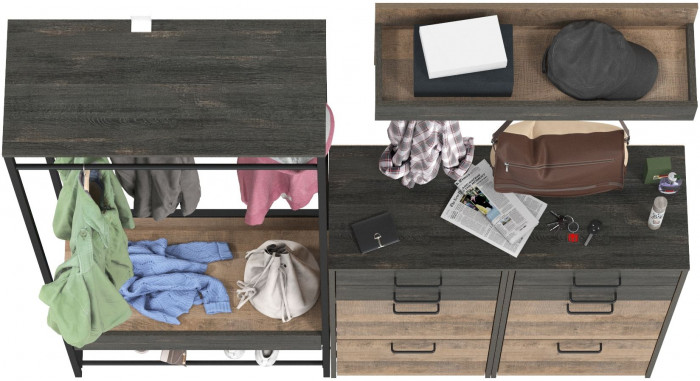 Трувор Прихожая 222, дуб гранж песочный/интра