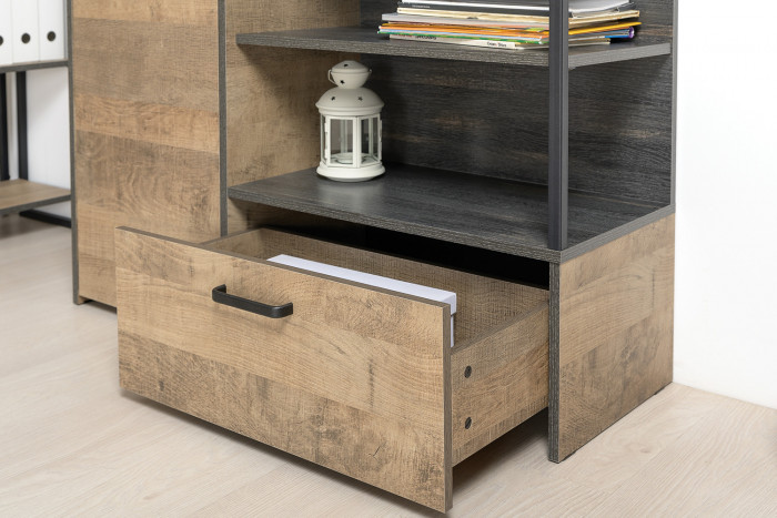 Трувор Гостиная 050, цвет дуб гранж песочный/интра, ШхГхВ 367,8х45,4х106,9 см., универсальная сборка