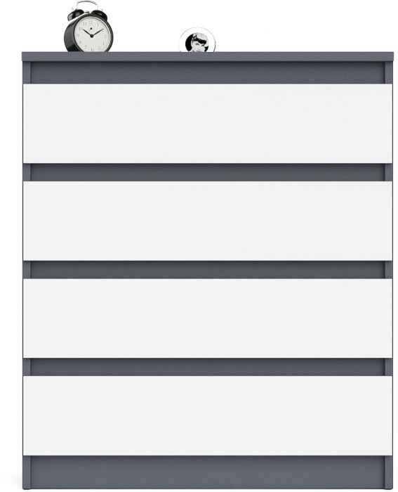 Мори Комод МК800.4, цвет графит/белый, ШхГхВ 80,4х41х94 см.