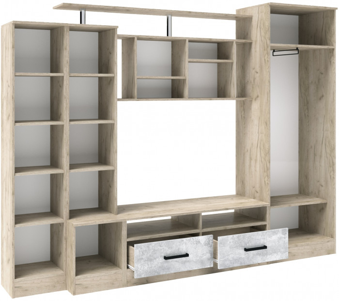 Гостиная Оскар-5, Дуб крафт серый/Цемент