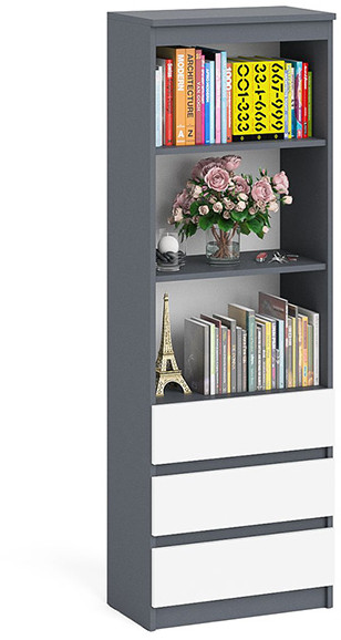 Мори Стеллаж МСТ600.3, графит/белый