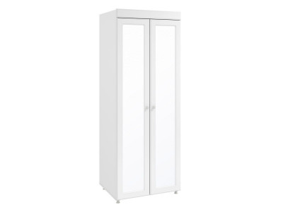 Шкаф 2-х дверный с зеркалами (гл.560) Монако МН-48 белое дерево