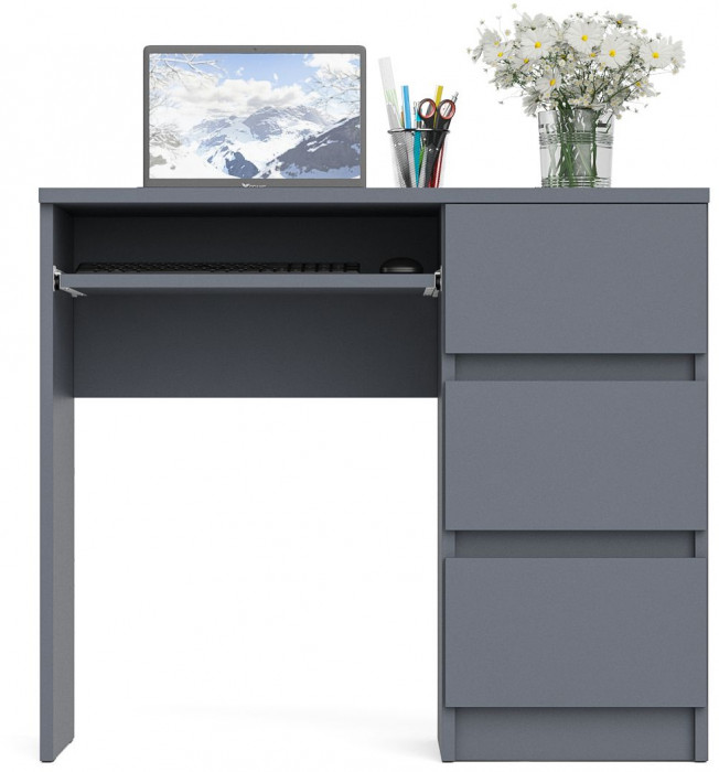 Мори Стол компьютерный МС-6 правый, цвет графит, ШхГхВ 90х50х76,6 см., выдвижные ящики справа, НЕ универсальная сборка