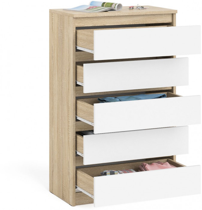 Мори Комод МК700.5, дуб сонома/белый