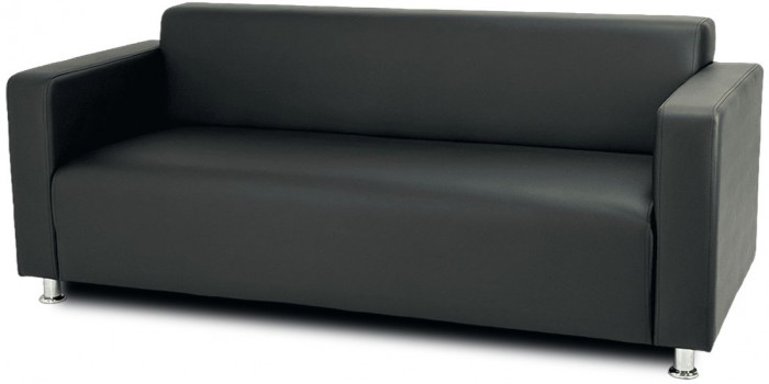 Диван прямой Томи, 200 см, экокожа, черный