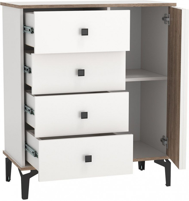 Комод 51.05 Либерти опора h=150мм Белый / Дуб Каньон