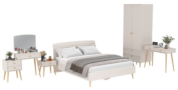 Афина Спальня 27-1600, цвет кашемир серый, сп.м. 1600х2000 мм., б/м, основание есть - фанера