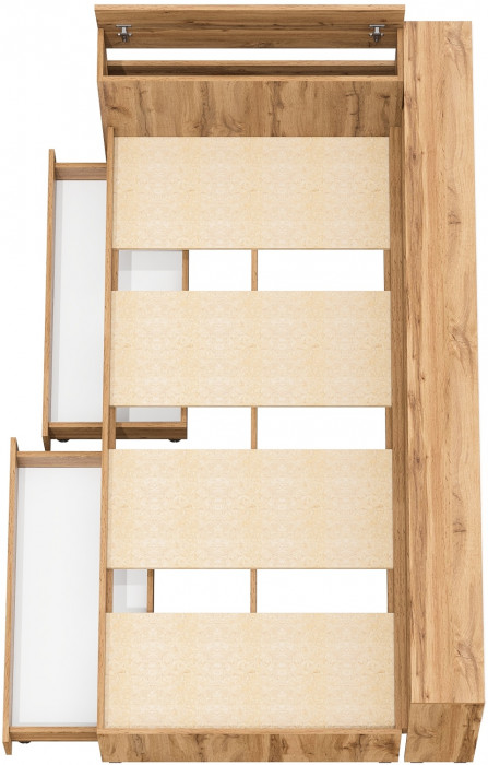 Ксения Кровать с ящиками 0900 + прикроватный блок, дуб вотан