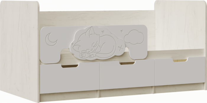 Модульная детская Юниор-4, композиция 1 (Шарли бриз, Крафт белый)