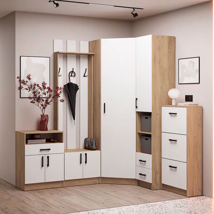 мс для прихожей Вега ШКУ дуб крафт золотой/белый