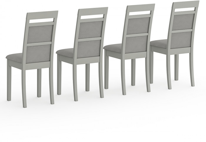 Четыре стула Мебель--24 Гольф-12 разборных, цвет серый, обивка ткань велюр серый 63, ШхГхВ 40х40х100 см., от пола до верха сид. 47 см.(мягк. спинка)