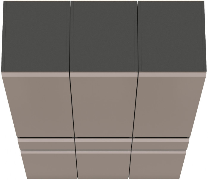 Сидней 13.202 Шкаф с ящиком 3 штуки, корпус: антрацит/фасады: МДФ веллюто капучино