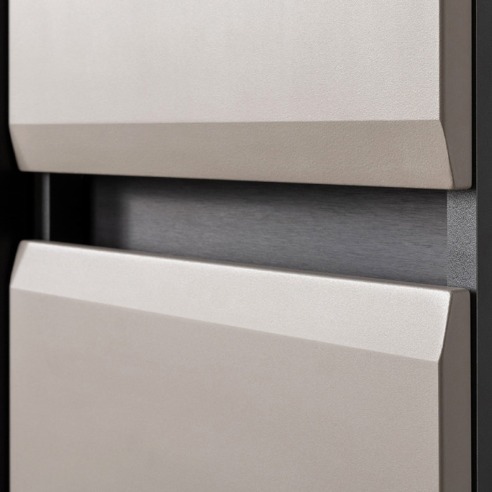 Сидней 13.202 Шкаф с ящиком 3 штуки, корпус: антрацит/фасады: МДФ веллюто капучино