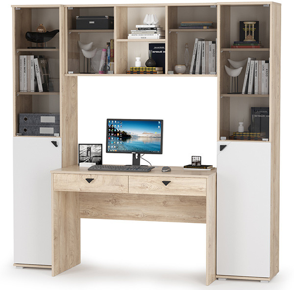 Бостон № 26, дуб эндгрейн элегантный/фасады МДФ милк рикамо софт