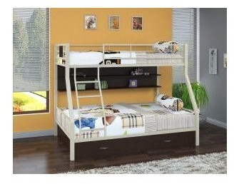 Двухъярусная кровать Гранада-1ПЯ, серый / Венге (Дуб Сонома, Слоновая кость)