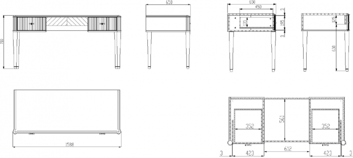 Стол письменный "Тиволи" - Латте (лак)
