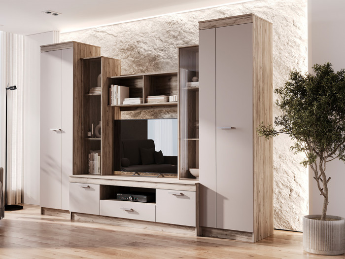 Гостиная Атлантида-6, Крафт серый/Кашемир