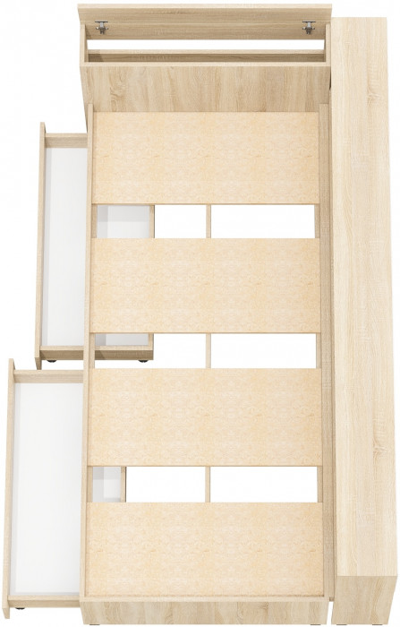 Ксения Кровать с ящиками 0900 + прикроватный блок, дуб сонома