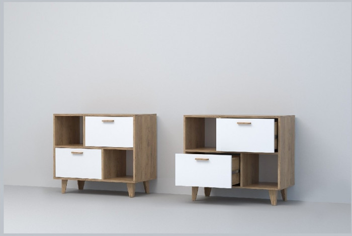 Эго Тумба Т-1 НГ (Глянец Белый/Бетон Светлый)