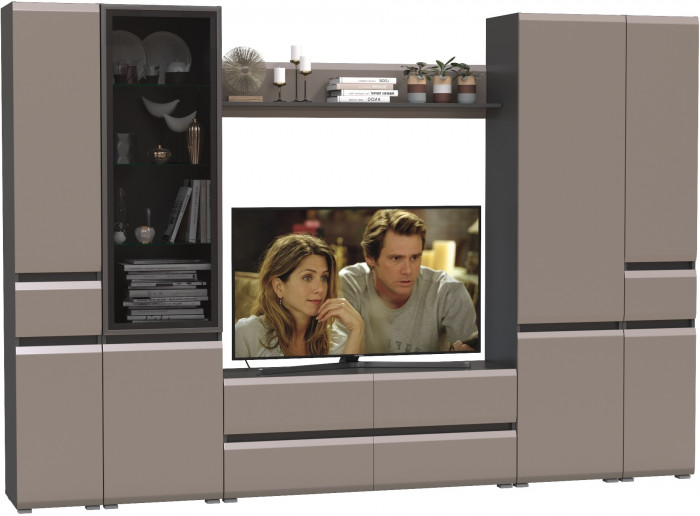 Сидней Комплектация № 060, корпус: антрацит/фасады: МДФ веллюто капучино