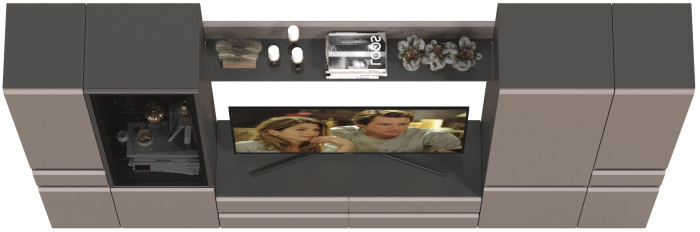 Сидней Комплектация № 060, корпус: антрацит/фасады: МДФ веллюто капучино