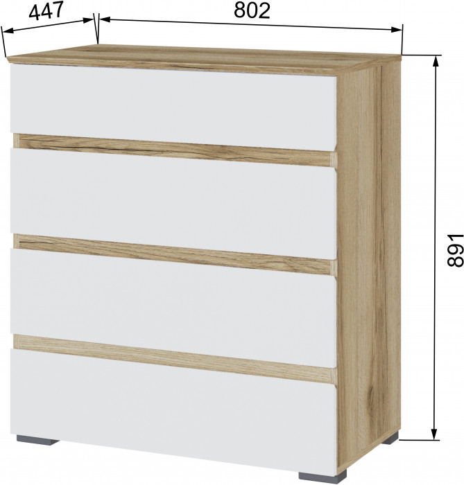 Плейона Комод делано/белый