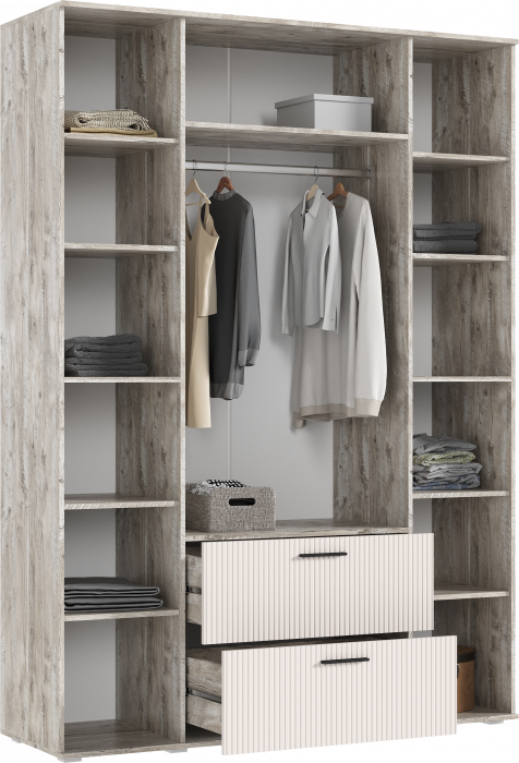 Сильвия Шкаф 4-х створчатый 1600, Кашемир/Дуб Юкон