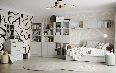 Набор мебели для подростковой "Мадрид", Кашемир